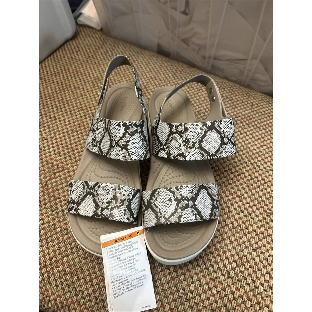 NWT Crocs Brooklyn SNAKE Low Wedge Sandal Womens size 7 NEW